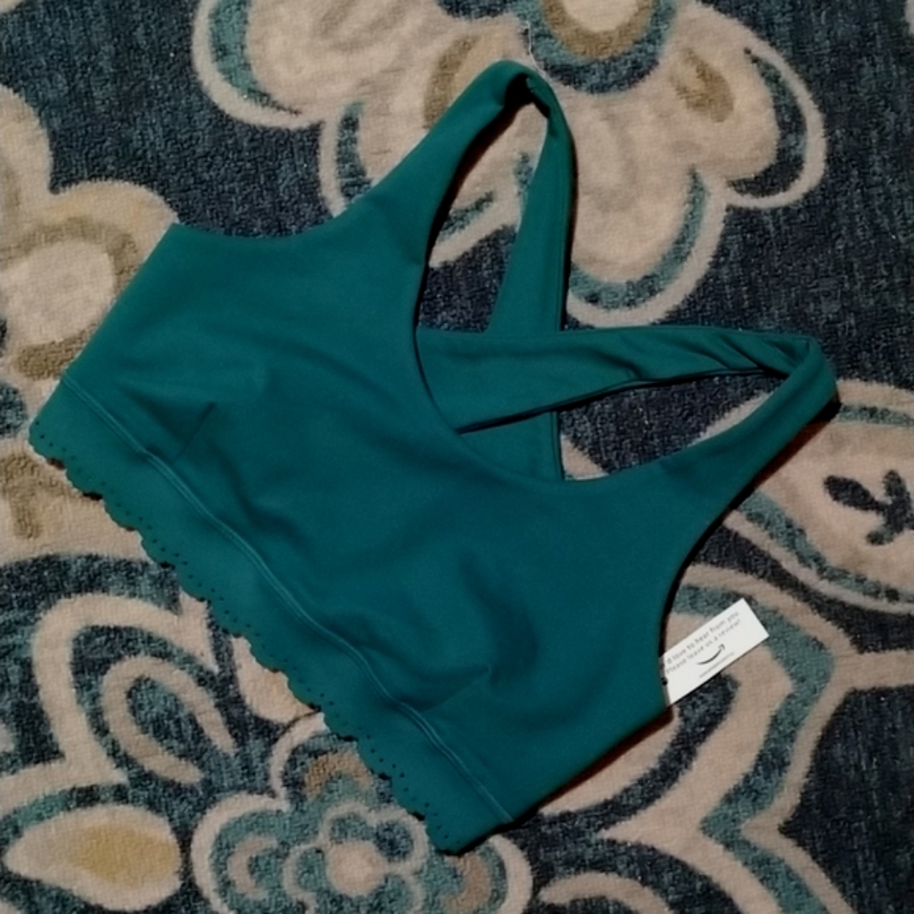 New CORE 10 teal athletic workout sports bra xs